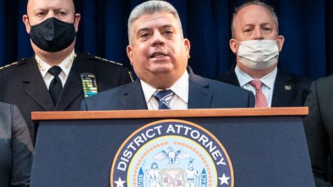 Brooklyn District Attorney Eric Gonzalez ispeaks at a news conference in January.