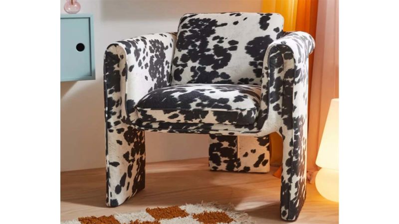 Cow print barrel discount chair