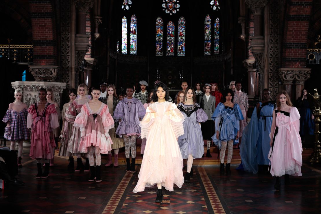 Bora Aksu staged his runway inside a mesmerizing church in South London.