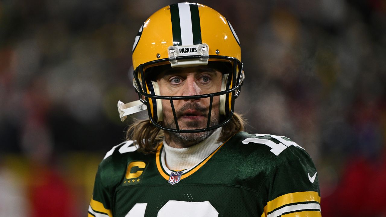 Rodgers reacts during a game against the San Francisco 49ers.
