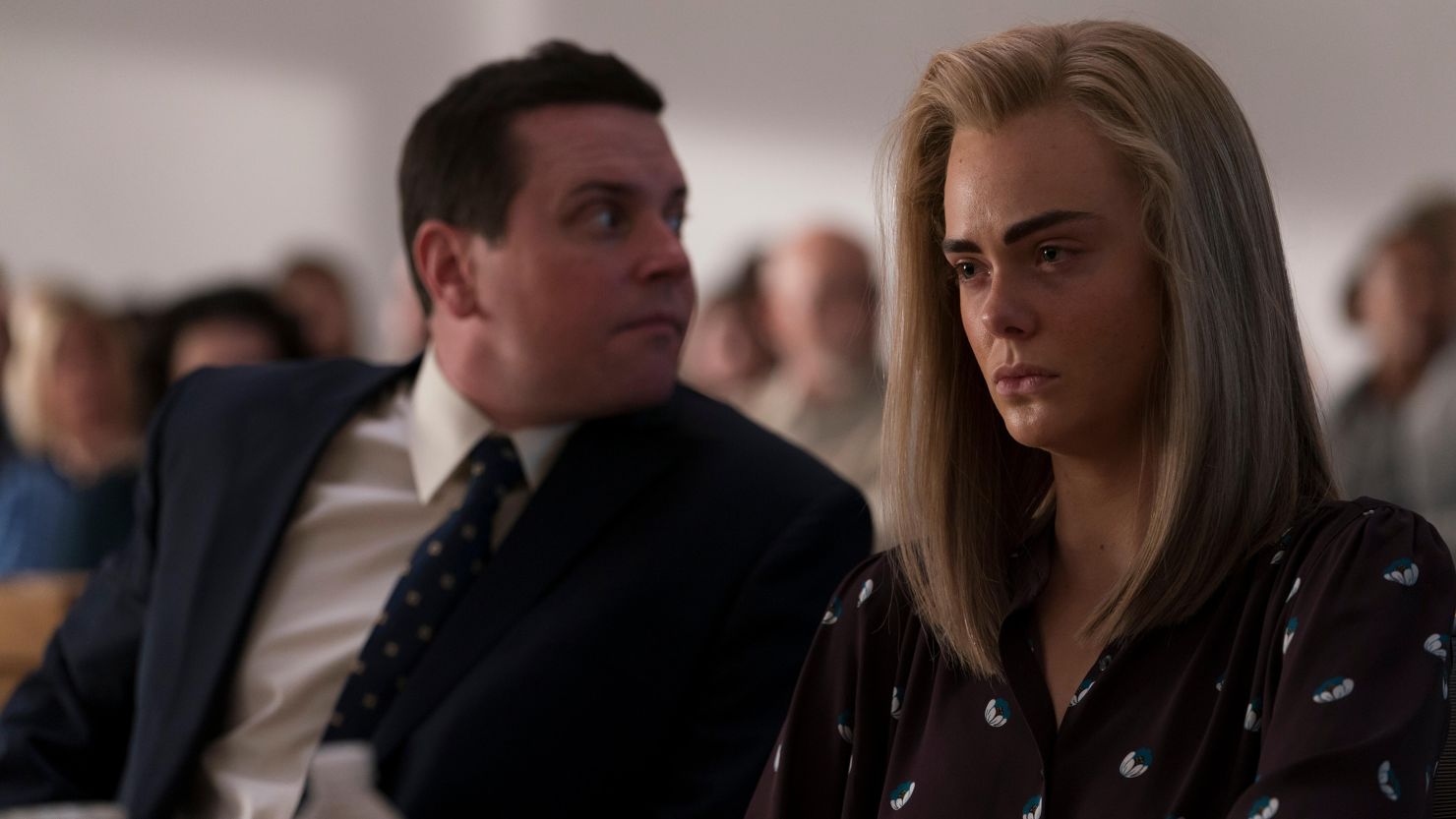 Michael Mosley and Elle Fanning in the Hulu limited series 'The Girl From Plainville.'