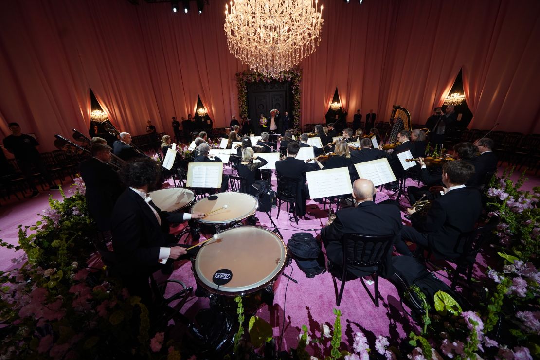 British designer Richard Quinn soundtracked his runway with a live orchestra.