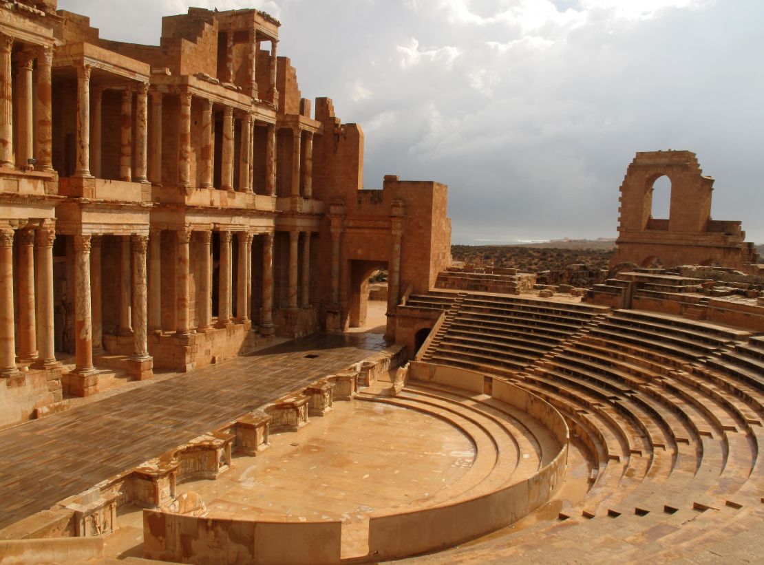 The ancient Roman theater of Sabratha, in modern-day Libya, is one of the sites expected to be in danger by 2050.