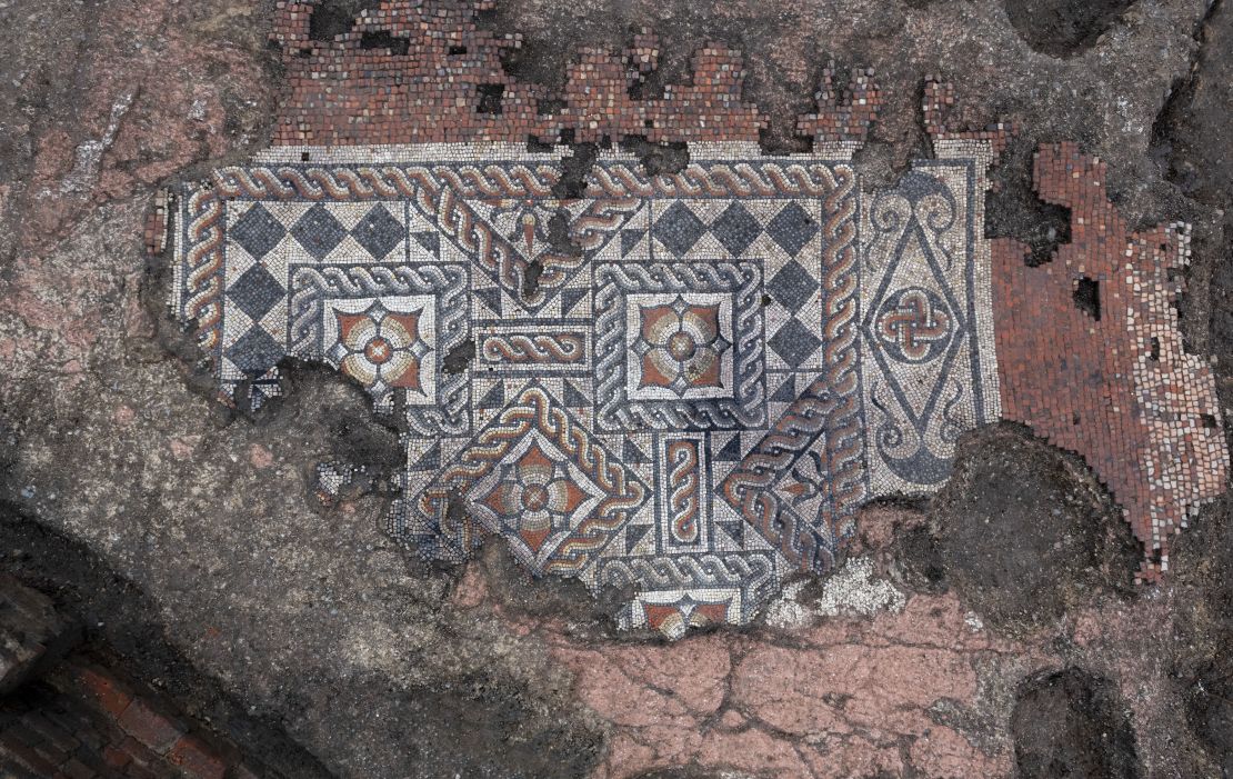 The mosaic would have once stood in a dining room, experts said.