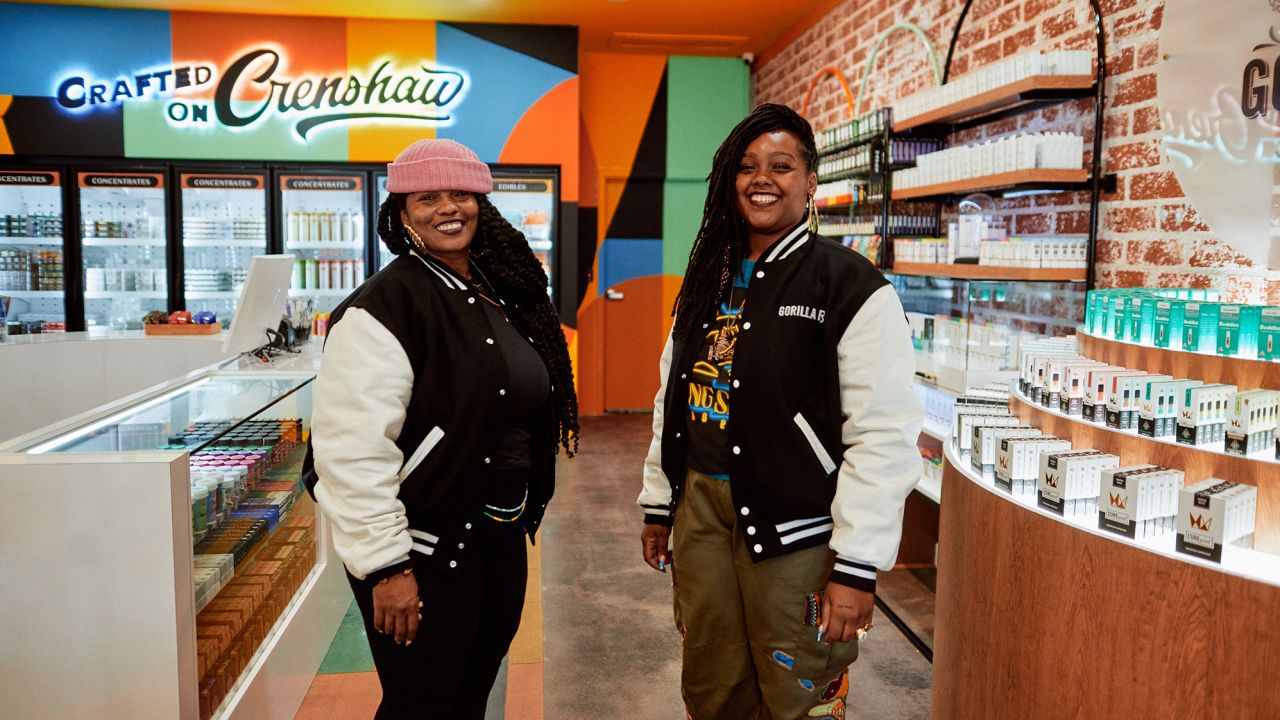 Kika Keith (left), owner of Gorilla Rx, stands in her Los Angeles dispensary with her daughter, Kika Howze.