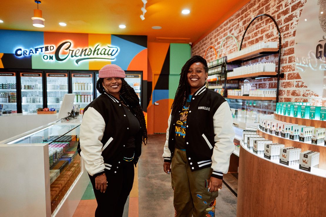Kika Keith (left), owner of Gorilla Rx, stands in her Los Angeles dispensary with her daughter, Kika Howze.