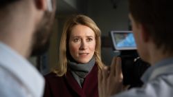 Kaja Kallas, leader of the Reform Party speaks to journalists after voting in a polling station during Estonia's general election in Tallin, on March 3, 2019. - Estonias centre-left coalition is fighting for survival in the general election challenged by both the liberal opposition and the rise of a far-right party amid a backlash against liberal economic and social policies in the small Baltic eurozone state. (Photo by Raigo PAJULA / AFP)        (Photo credit should read RAIGO PAJULA/AFP via Getty Images)