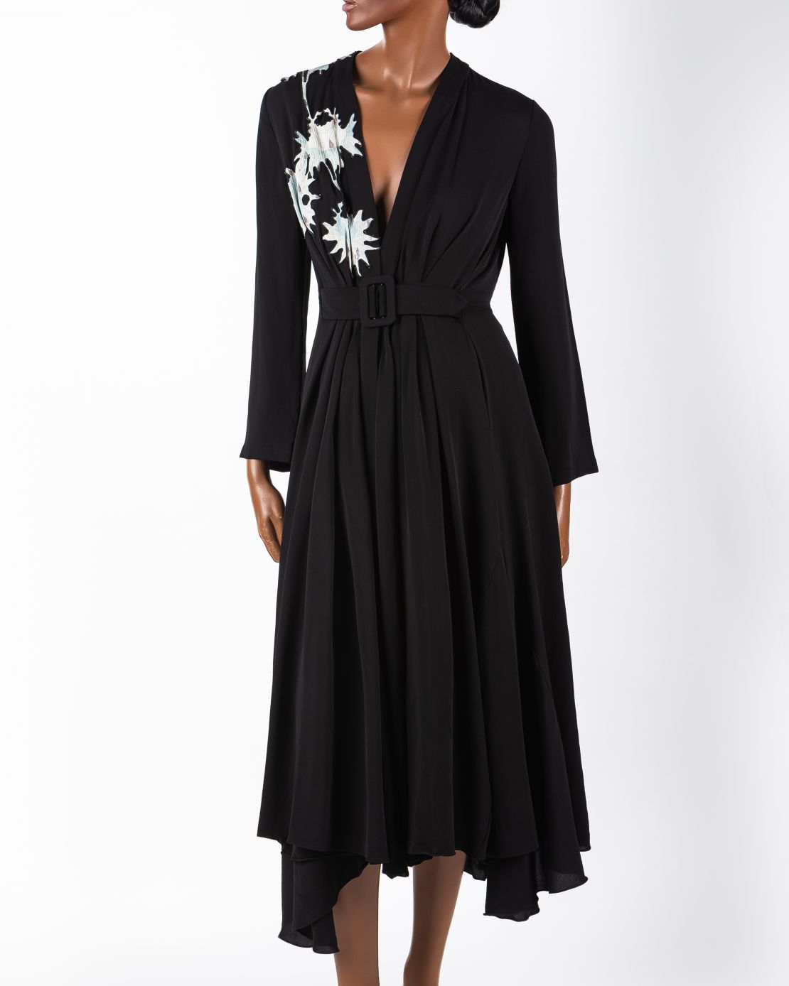 Giorgio Armani long triple silk georgette dress - Meghan Markle Dresses -  Meghan's Fashion