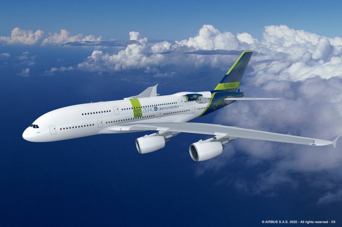 Hydrogen power is also being tested in the sky. Aviation giant Airbus, which wants to launch the world's first zero-emission commercial aircraft by 2035, plans to test its A380 plane fitted with liquid hydrogen tanks in <a href="index.php?page=&url=https%3A%2F%2Fedition.cnn.com%2Ftravel%2Farticle%2Fairbus-test-hydrogen-fueled-engines-on-a380%2Findex.html" target="_blank">2026</a>.