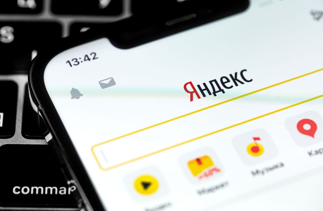 Yandex mobile app is shown on a smartphone in Moscow, Russia, in November 28, 2020.