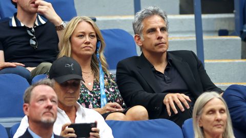 Christine Taylor and Ben Stiller here in 2021 at the US Open.