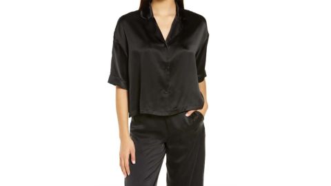 Papinelle Silk Crop Pajama Shirt