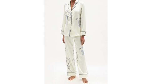 Olivia Von Halle Lila Bohème-Print Silk-Satin Pajamas