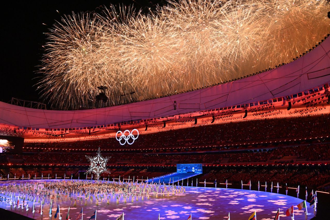 Fireworks burst over the Beijing National Stadium at the end of the <a href="https://www.cnn.com/2022/02/20/sport/gallery/closing-ceremony-beijing-winter-olympics/index.html" target="_blank">Winter Olympics closing ceremony</a> on Sunday, February 20.