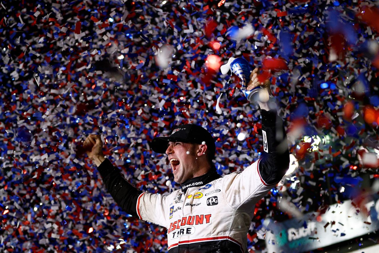 Austin Cindric celebrates in victory lane after <a href="https://www.cnn.com/2022/02/20/us/daytona-500-winner-2022/index.html" target="_blank">winning the 64th annual Daytona 500</a> on Sunday, February 20. The 23-year-old Cindric slightly beat out Bubba Wallace to win his first career NASCAR Cup Series victory.