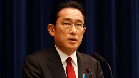Japanese Prime Minister Fumio Kishida spoke at a news conference on February 25 in Tokyo, Japan.