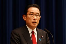 Japanese Prime Minister Fumio Kishida spoke at a news conference on February 25 in Tokyo, Japan.