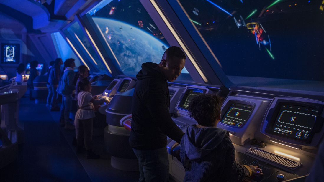 Immerse yourself in the action aboard the Halcyon, the ship at the center of Star Wars: Galactic Starcruiser. Passengers are invited to help defend the ship by working stations on the bridge -- all with an incredible view of the galaxy.