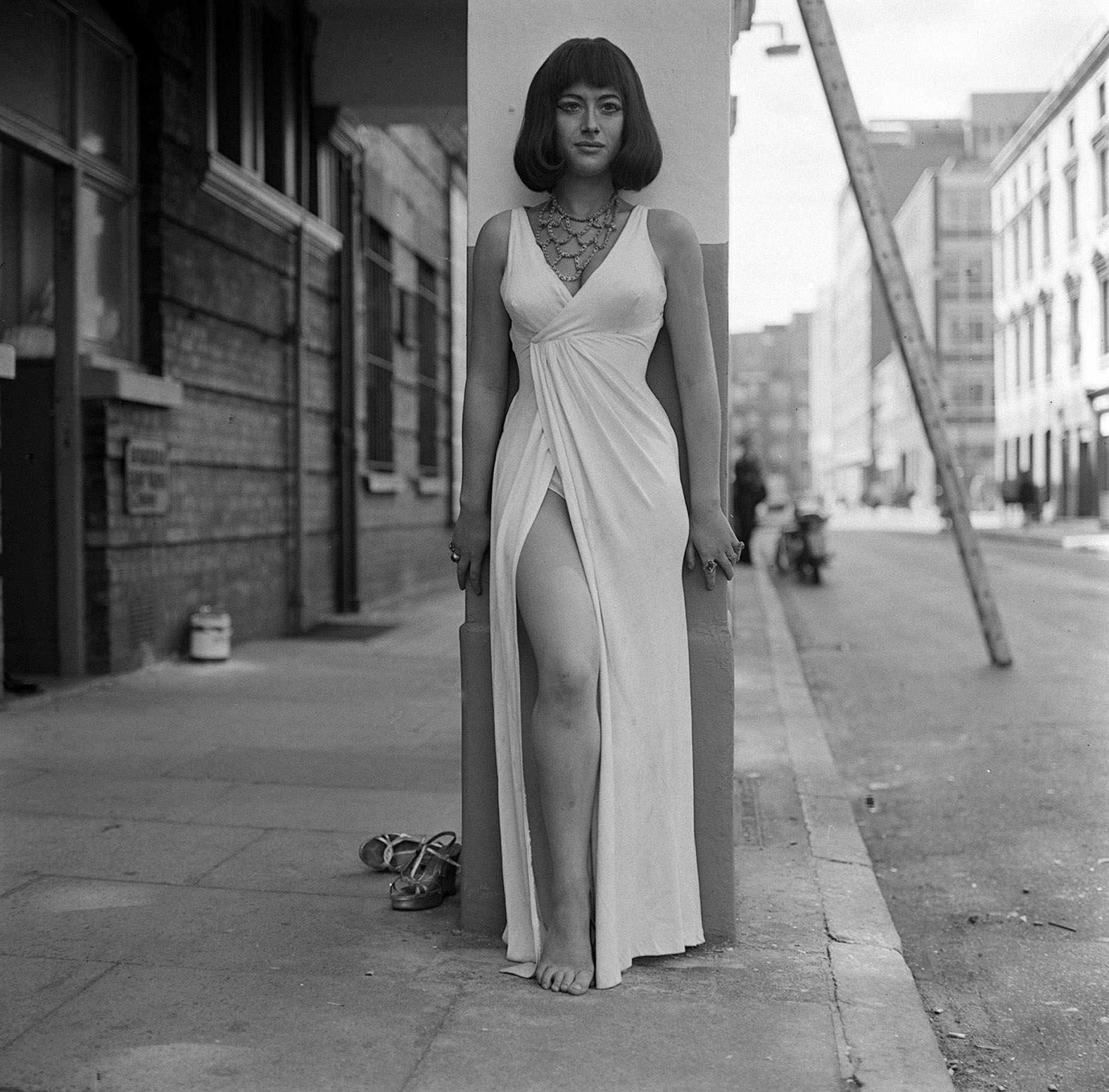 Mirren, who is playing Cleopatra in "Antony and Cleopatra," is seen during a break from rehearsals in 1966.