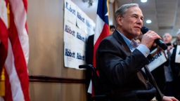 Texas Gov. Greg Abbott speaks during the 'Get Out The Vote' campaign event on February 23, 2022 in Houston, Texas. Gov. Greg Abbott joined staff at Fratelli's Ristorante to campaign for reelection and encourage supporters ahead of this year's early voting. 