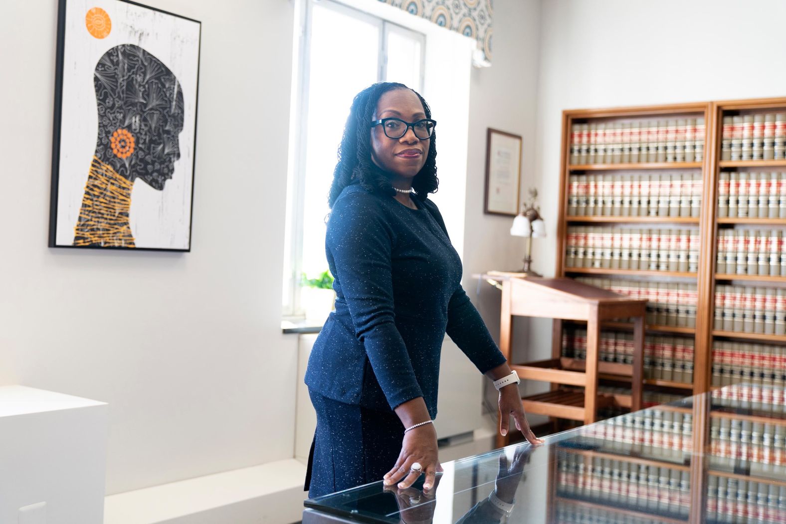 Jackson poses for a portrait in her office in Washington, DC, in February 2022.