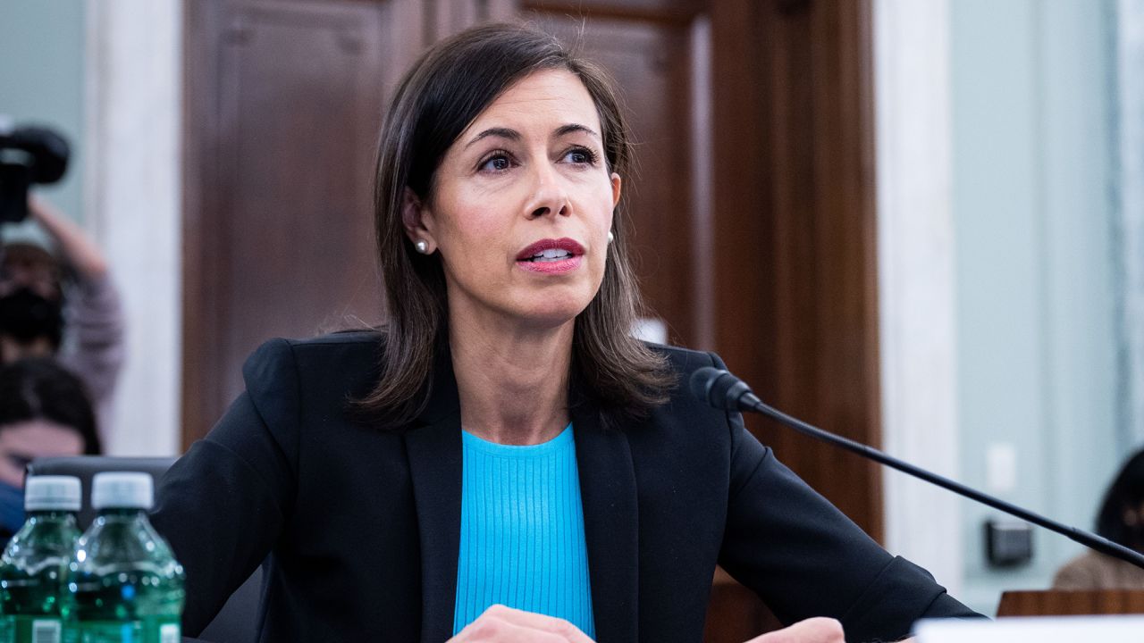 Jessica Rosenworcel, now chairwoman of the Federal Communications Commission, speaks at a Senate hearing in November 2021.