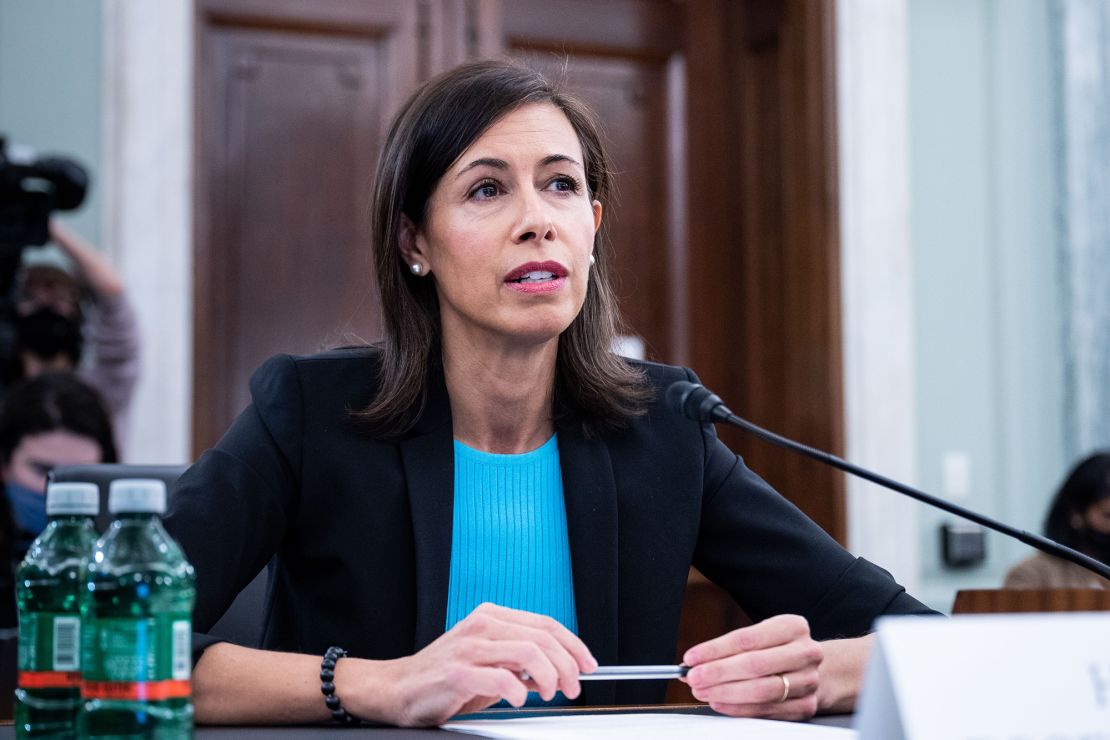 Jessica Rosenworcel, now chairwoman of the Federal Communications Commission, speaks at a Senate hearing in November 2021.