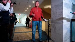 Sen. Joe Manchin (D-WV) speaks to reporters before a caucus meeting with fellow Senate Democrats on Capitol Hill January 18, 2022 in Washington.