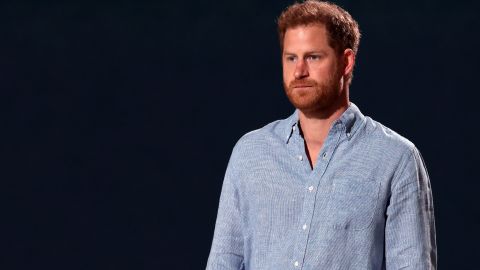 Prince Harry speaks onstage during Global Citizen VAX LIVE: The Concert To Reunite The World at SoFi Stadium in Inglewood, California. The concert was broadcast on May 8, 2021