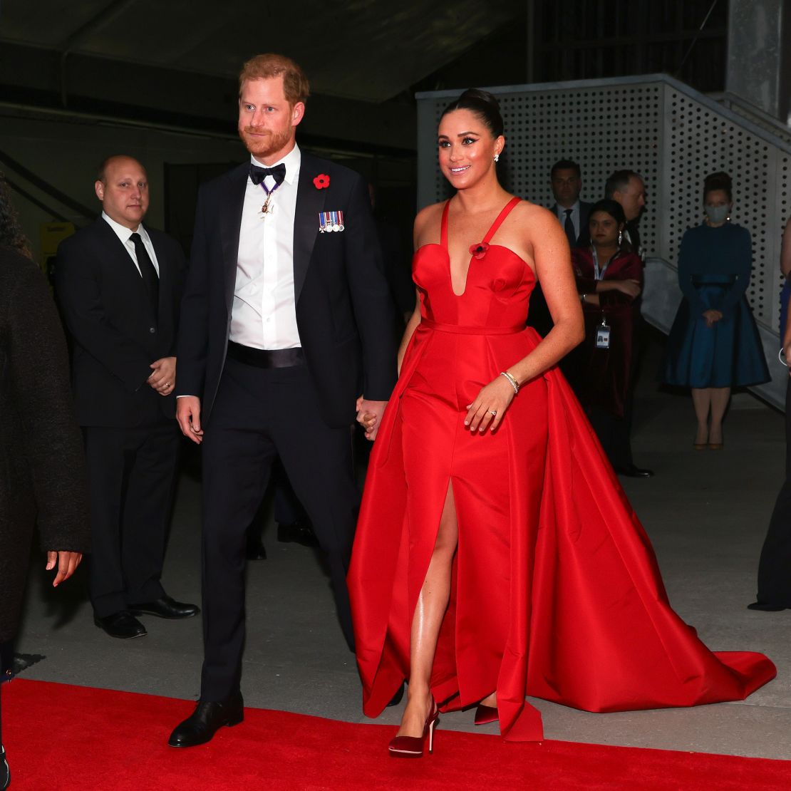 The Sussexes attend the 2021 Salute To Freedom Gala at Intrepid Sea-Air-Space Museum on in New York City on November 10, 2021.