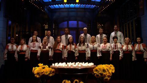 The Ukrainian Chorus Dumka of New York performs on "Saturday Night Live."