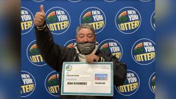 Juan Hernandez of Uniondale won the $10,000,000 top prize at the the New York Lottery after winning the same amount a first time in 2019.