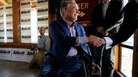 Texas Gov. Greg Abbott makes a campaign stop in San Antonio on February 17, 2022. 
