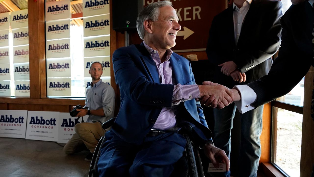 Texas Gov. Greg Abbott makes a campaign stop in San Antonio on February 17, 2022.