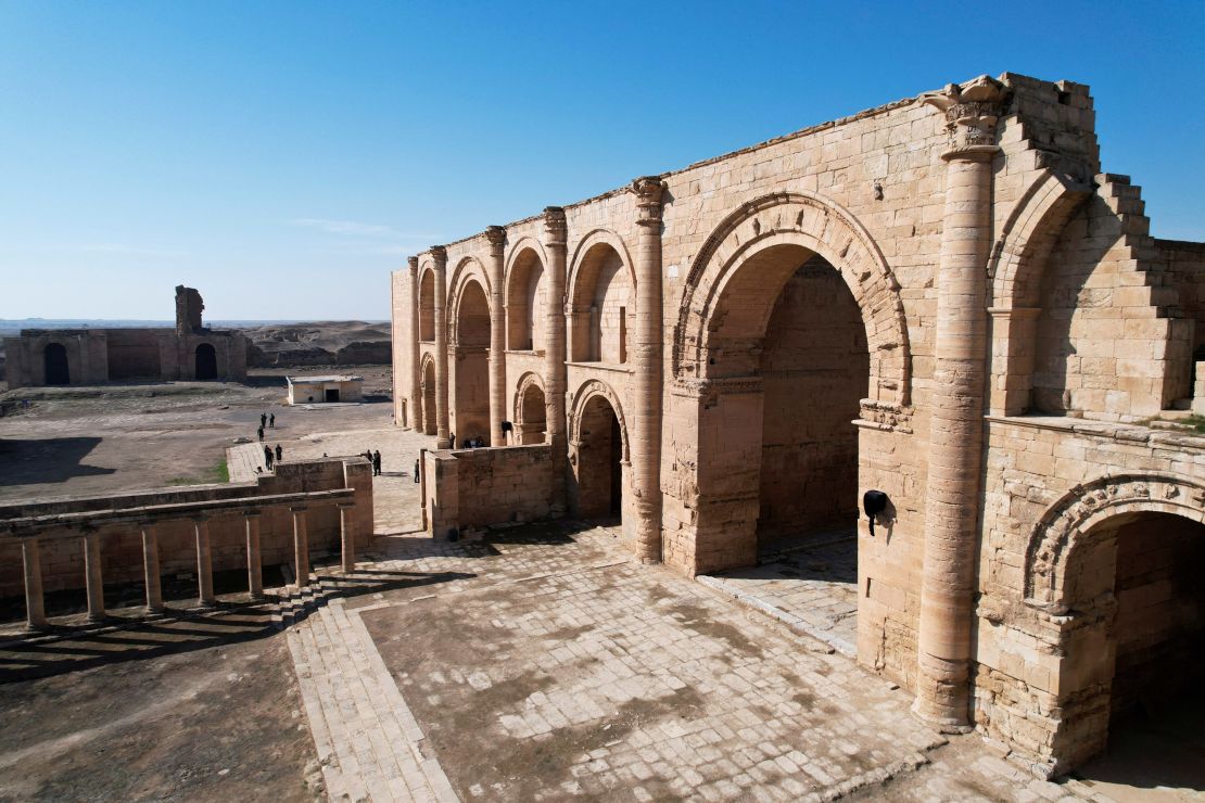 A view shows the ancient city of Hatra in Iraq, once destroyed by Islamic State militants years ago, during a ceremony revealing a renovation project on February 24. 