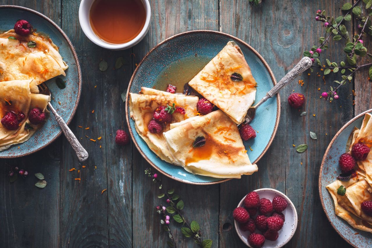 French crepes date back to the 13th century and can be enjoyed either sweet or savory.