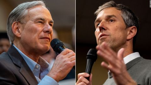 Gov. Greg Abbott, left, and Beto O'Rourke