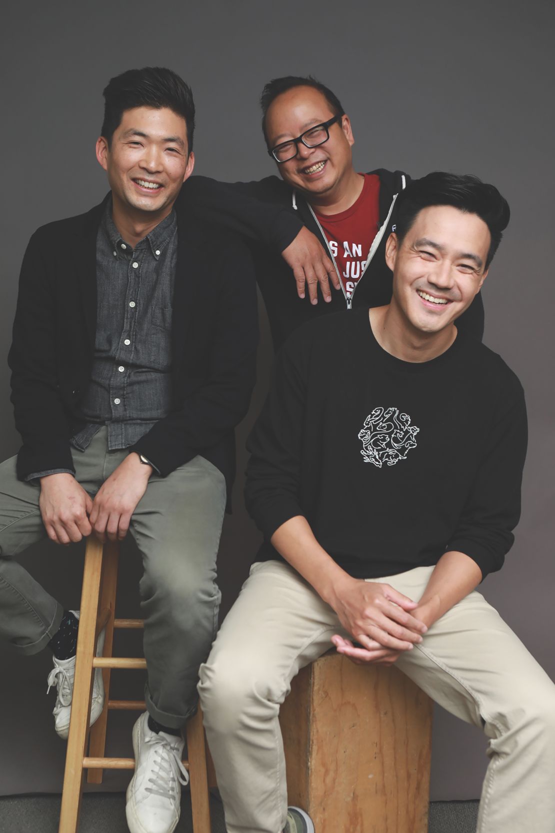 From left to right: Phil Yu, Jeff Yang and Philip Wang, authors of "RISE: A Pop History of Asian America from the Nineties to Now." 