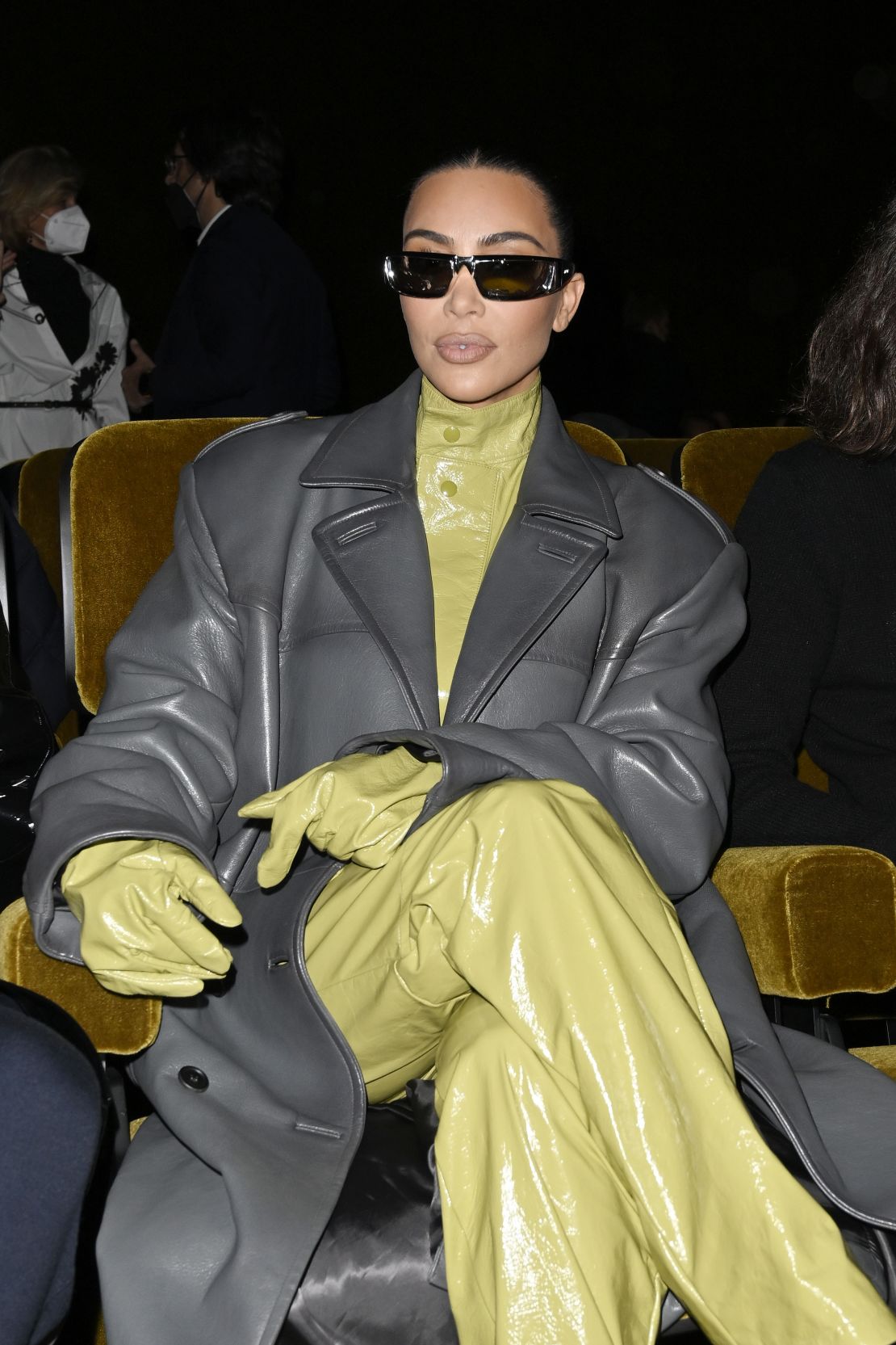 Kim Kardashian front row at the Prada catwalk.