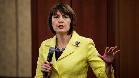 Rep. Cathy McMorris Rodgers speaks during a town hall event hosted by House Republicans ahead of President Joe Bidens first State of the Union address on Tuesday, March 1.