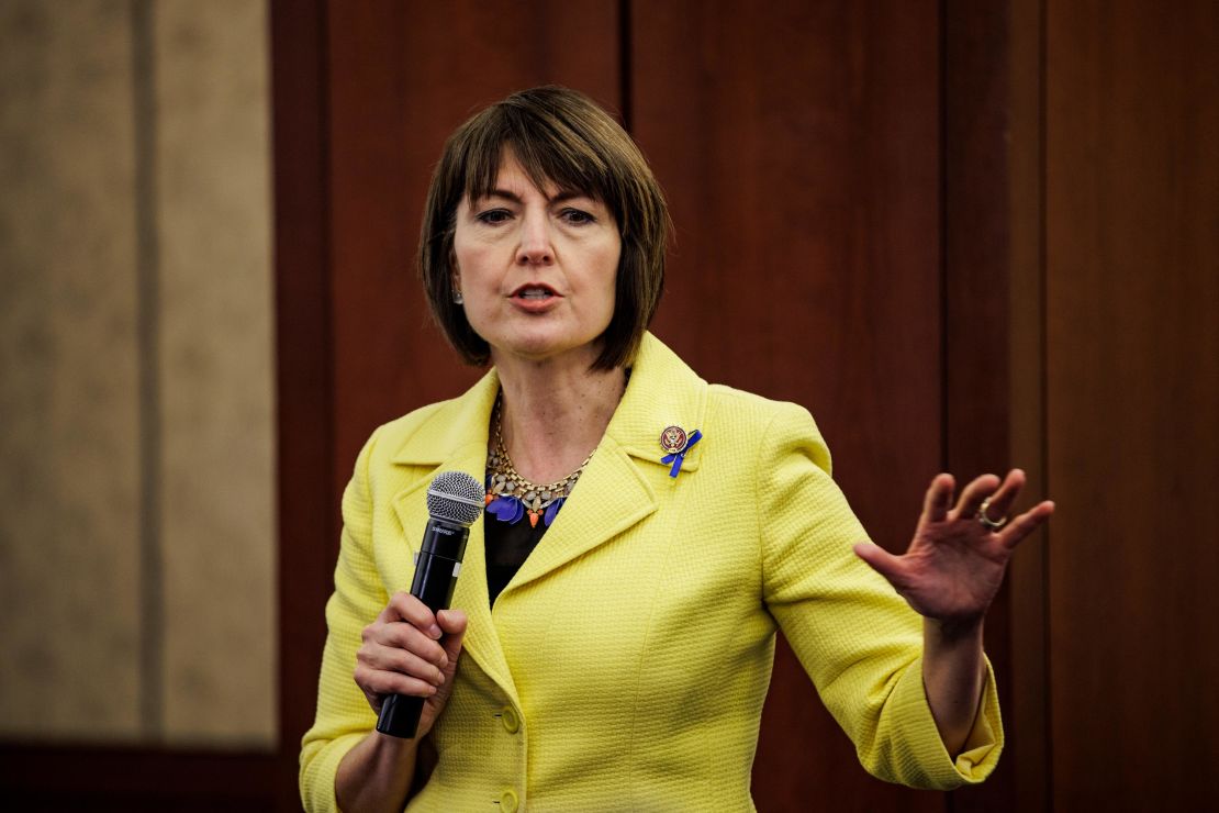 Rep. Cathy McMorris Rodgers speaks during a town hall event hosted by House Republicans ahead of President Joe Bidens first State of the Union address on Tuesday, March 1.