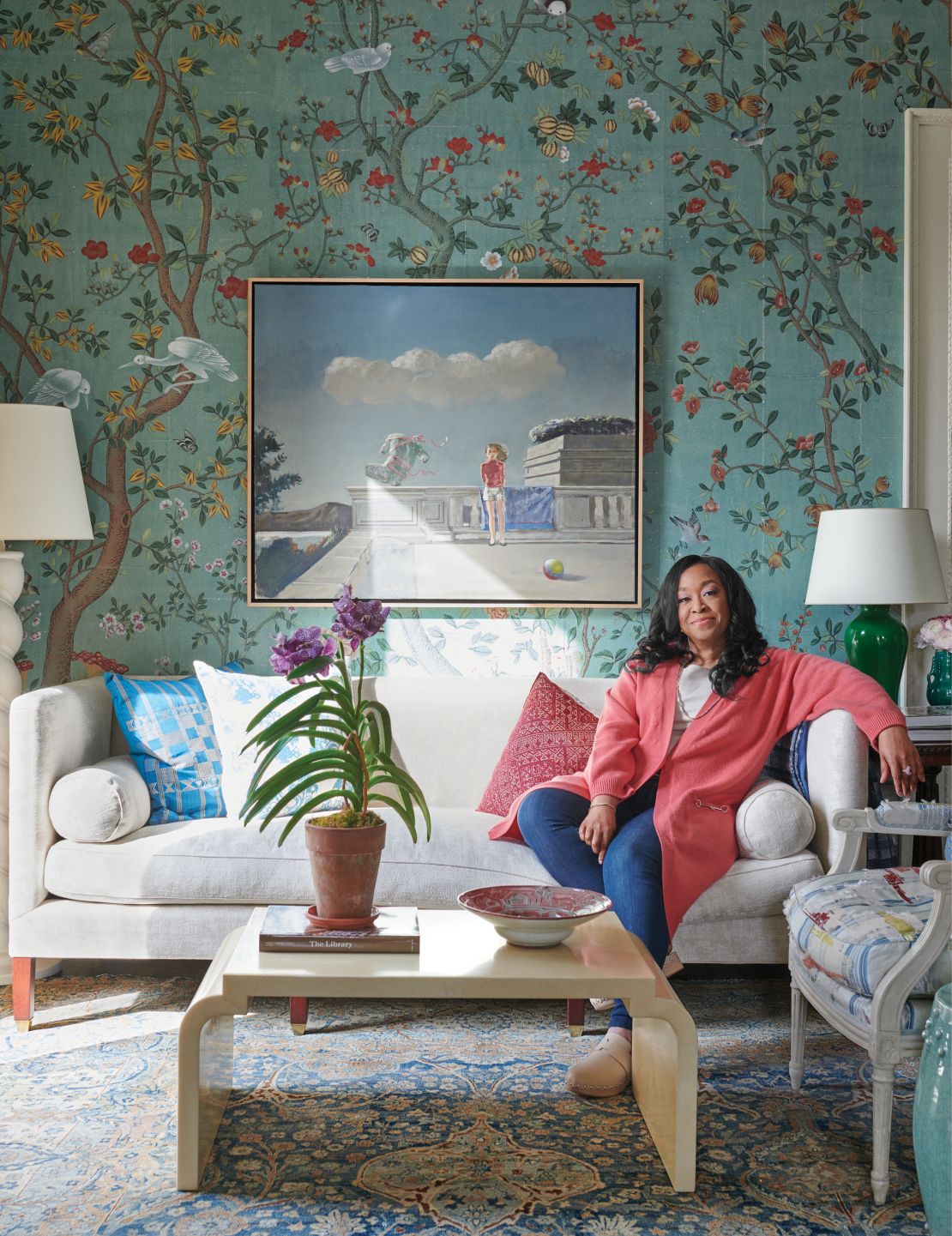 Shonda Rhimes' regal New York City outpost was decorated by interior designer Michael S. Smith.