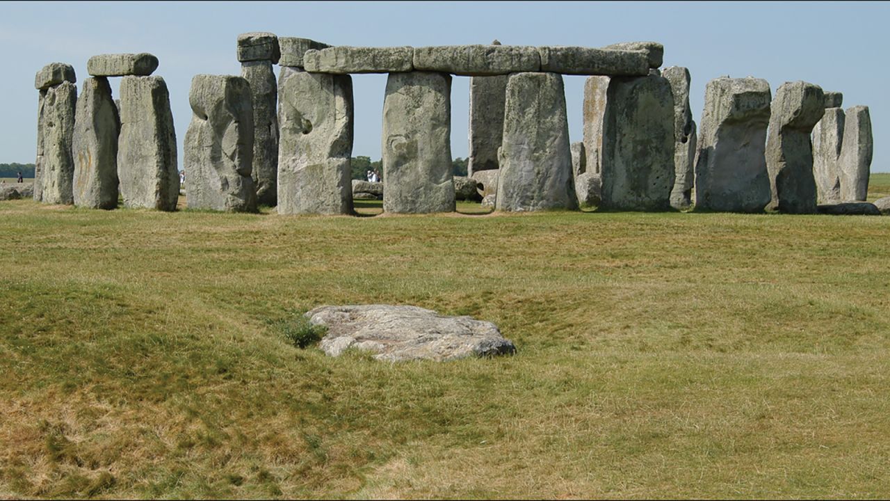 This perspective of Stonehenge, viewed from the northeast, shows the post-and-lintel construction of the sarsen stones.