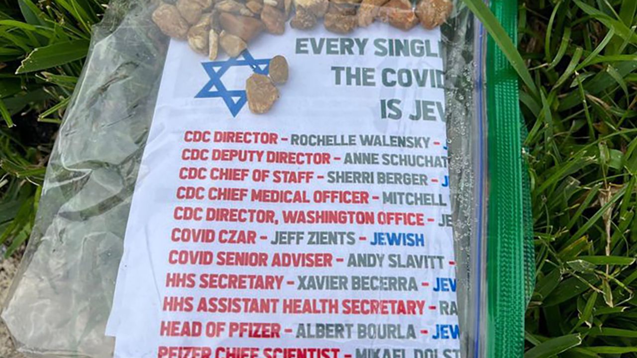Anti-Semitic flyers like this one found outside a home in Miami Beach in January were among the type of White supremacist propaganda distributed last year, the ADL says.