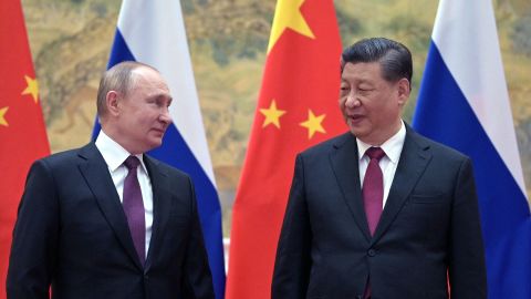 Putin and Xi put on a show of unity during a meeting in Beijing on February 4. 