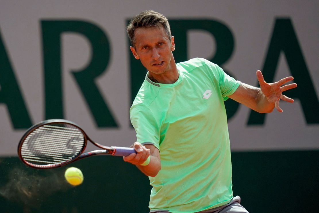 Ukraine's Sergiy Stakhovsky, playing in the 2019 French Open in Paris. 