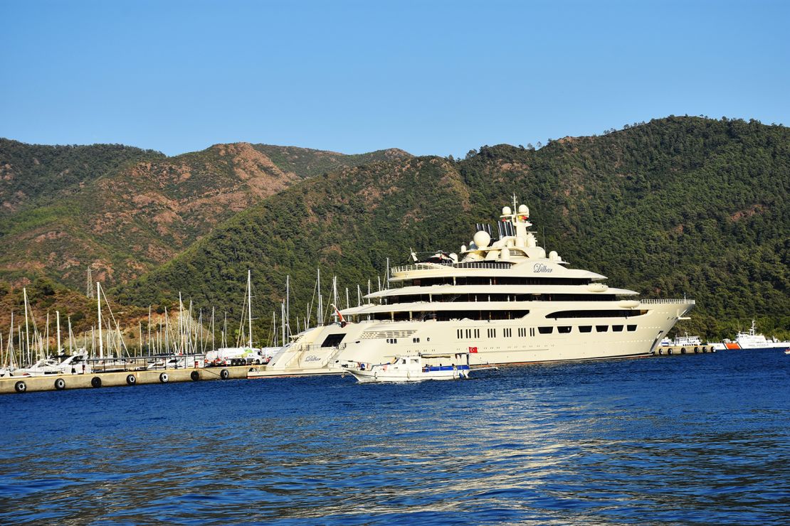 A file photo dated September 10, 2018 shows the yacht Dilbar.