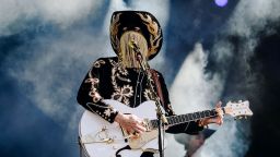 Mandatory Credit: Photo by Nina Westervelt/Shutterstock (12465337ao)
Orville Peck performs during the 2021 Governors Ball Music Festival at Citi Field
Governors Ball Music Festival, Citi Field, Queens, New York, USA - 24 Sep 2021