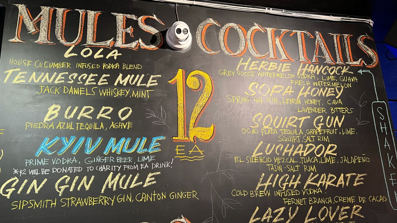 The menu at Madrone Art Bar