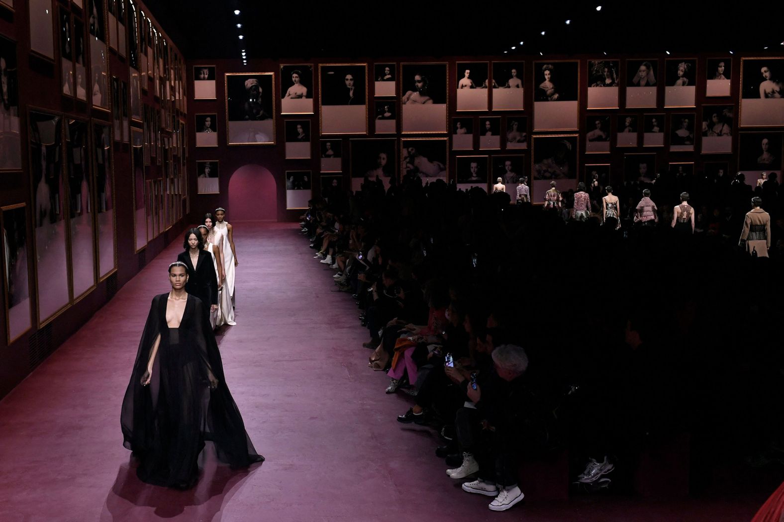 Models wear Christian Dior during a fashion show in Paris on Tuesday, March 1.
